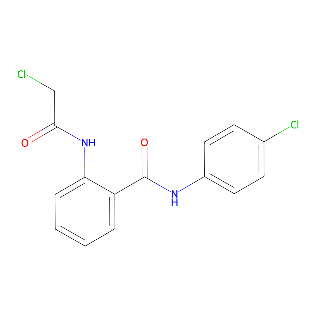 2-(2-chloroacetamido)-N-(4-chlorophenyl)benzamide molecular structure, CAS 18871-31-3