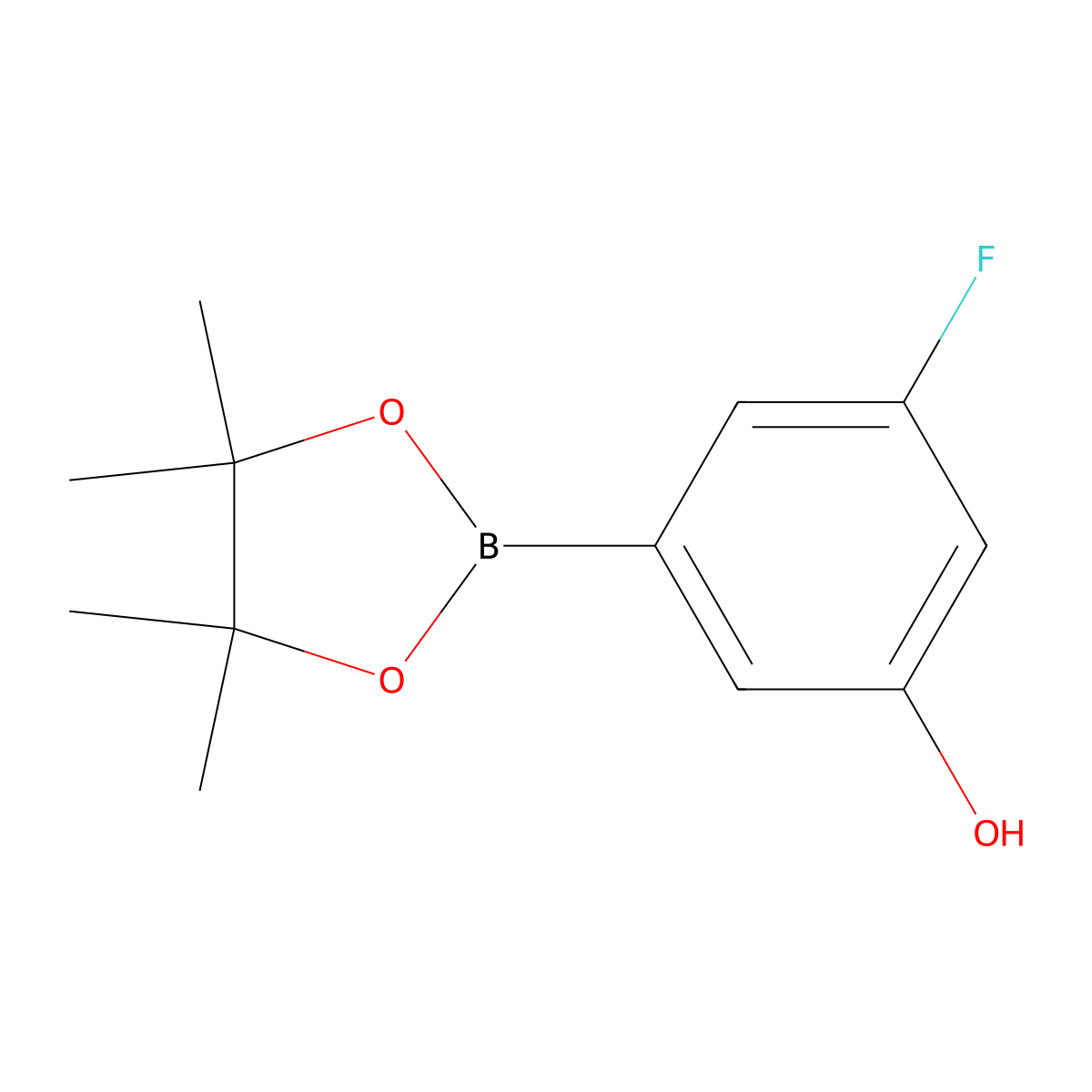 3-Fluoro-5-(4,4,5,5-tetramethyl-1,3,2-dioxaborolan-2-YL)phenol molecular structure, CAS 1887126-77-3