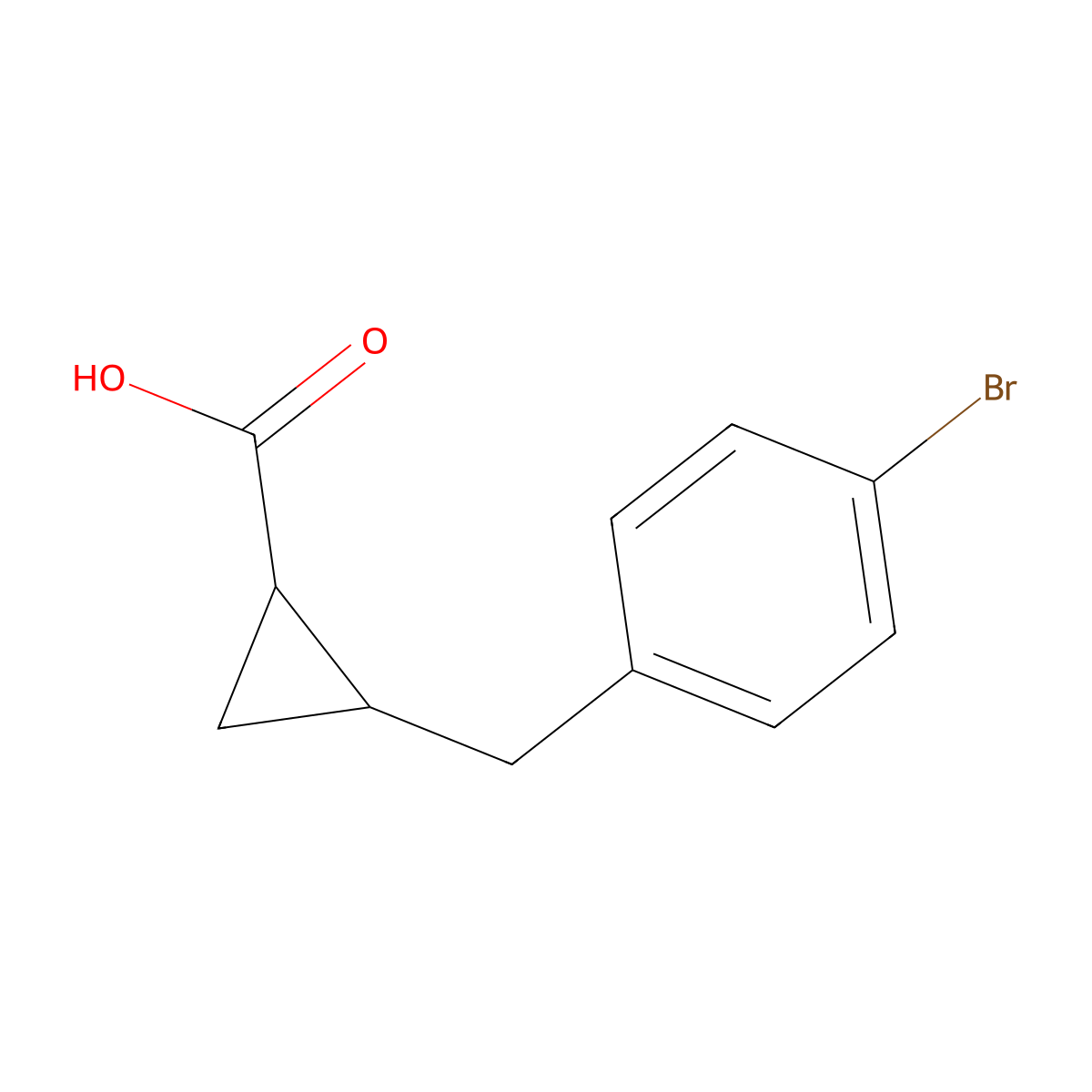trans-(1S,2S)-2-[(4-bromophenyl)methyl]cyclopropane-1-carboxylic acid molecular structure, CAS 1887127-19-6