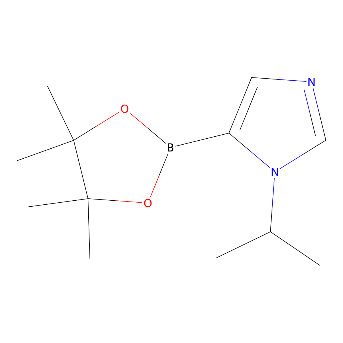 1-Isopropyl-5-(4,4,5,5-tetramethyl-1,3,2-dioxaborolan-2-yl)-1H-imidazole molecular structure, CAS 1887173-92-3