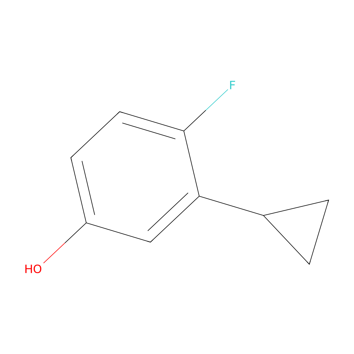 4-Fluoro-3-cyclopropylphenol molecular structure, CAS 1887175-94-1