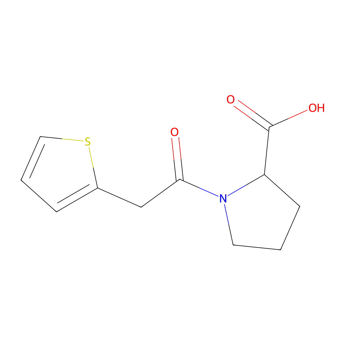 1-[2-(Thiophen-2-yl)acetyl]pyrrolidine-2-carboxylic acid molecular structure, CAS 188718-07-2