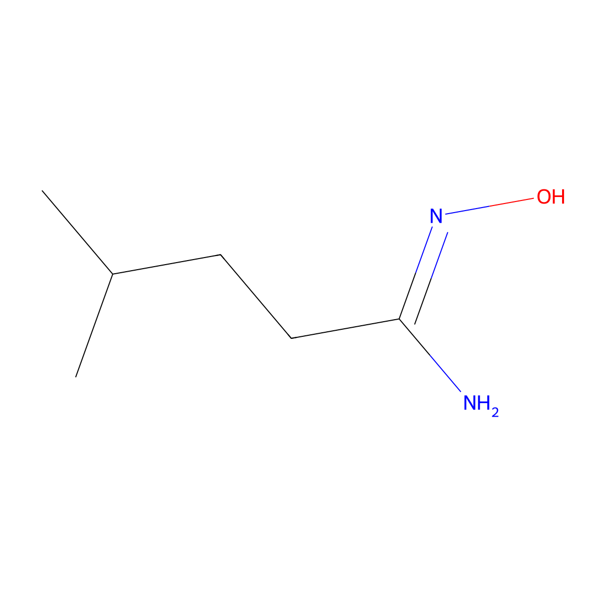 N'-hydroxy-4-methylpentanimidamide molecular structure, CAS 188719-92-8