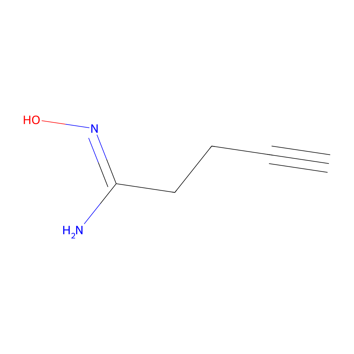 N'-hydroxypent-4-ynimidamide molecular structure, CAS 188719-98-4