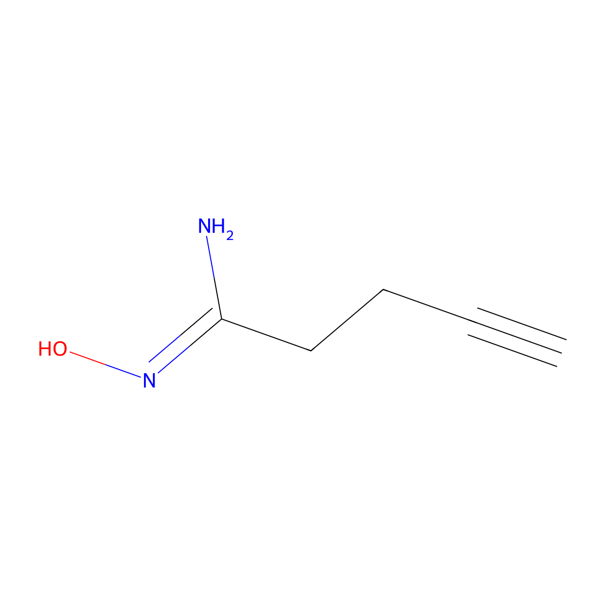 N'-hydroxypent-4-ynimidamide molecular structure, CAS 188719-98-4