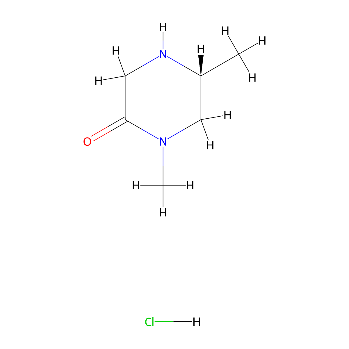(R)-1,5-Dimethylpiperazin-2-one hydrochloride molecular structure, CAS 1887197-41-2
