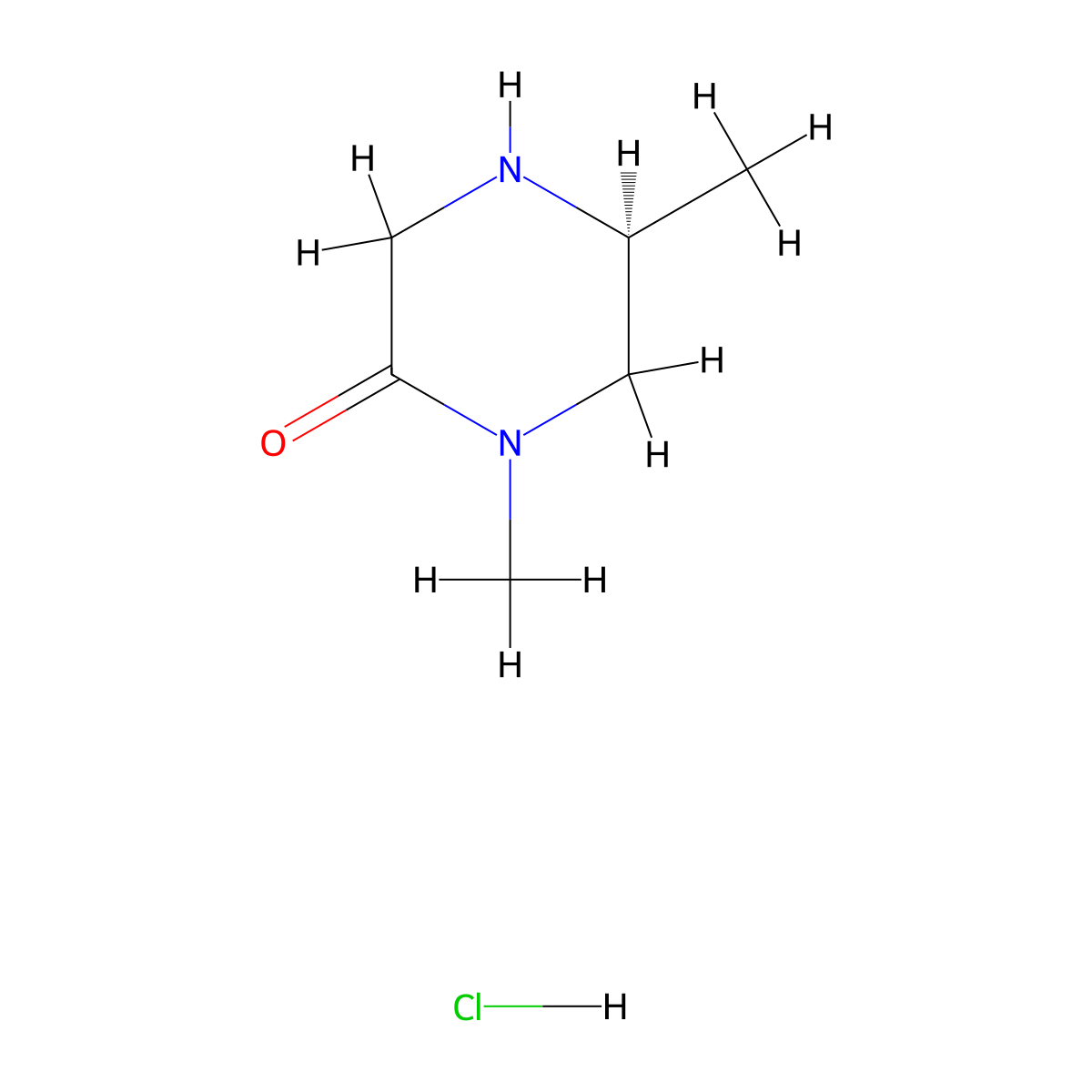 (S)-1,5-Dimethylpiperazin-2-one hydrochloride molecular structure, CAS 1887197-43-4