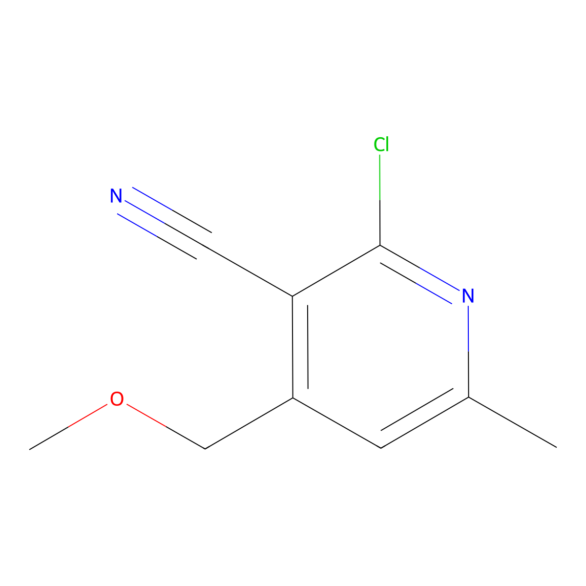 2-Chloro-4-(methoxymethyl)-6-methylnicotinonitrile molecular structure, CAS 18872-63-4