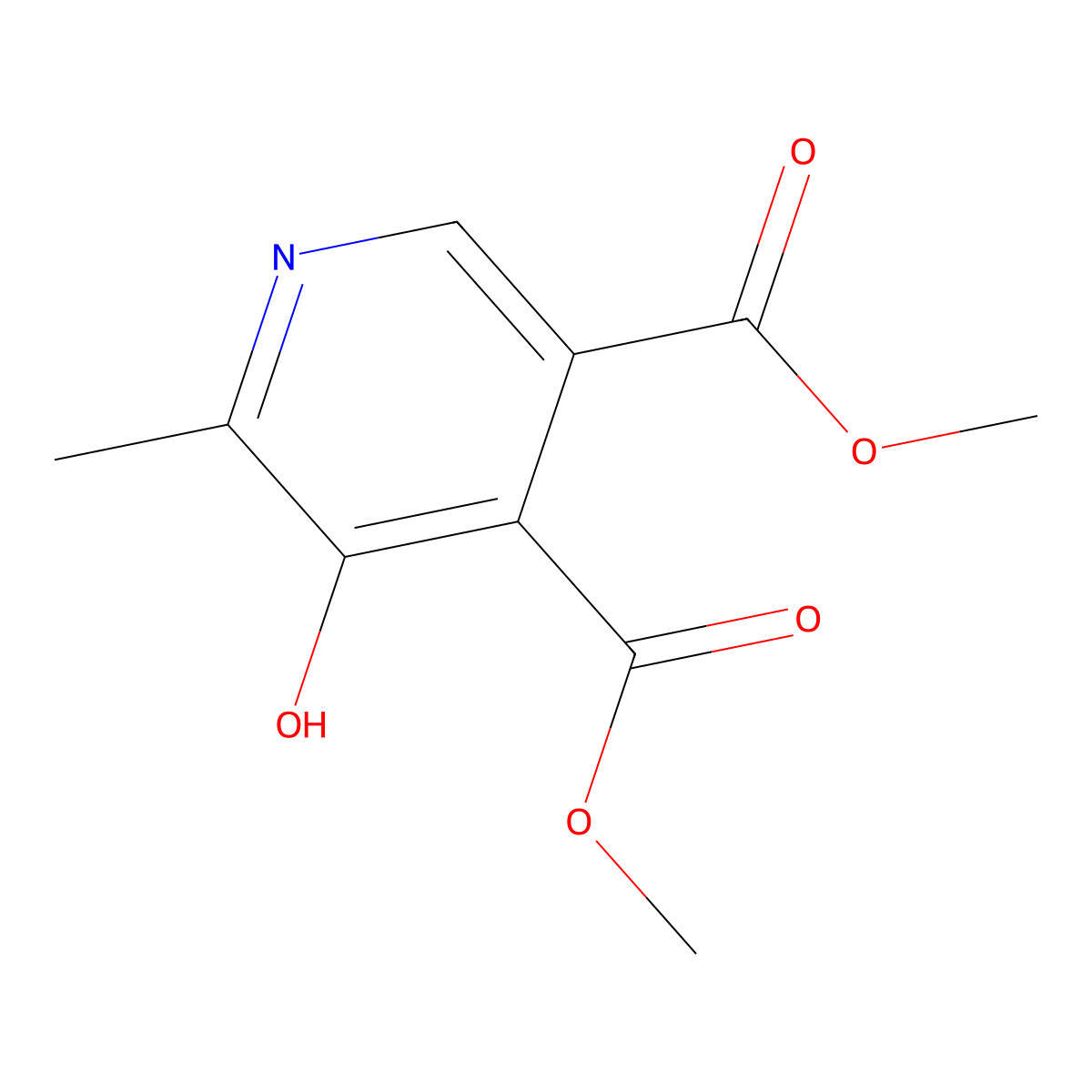 Dimethyl 5-hydroxy-6-methylpyridine-3,4-dicarboxylate molecular structure, CAS 18872-74-7