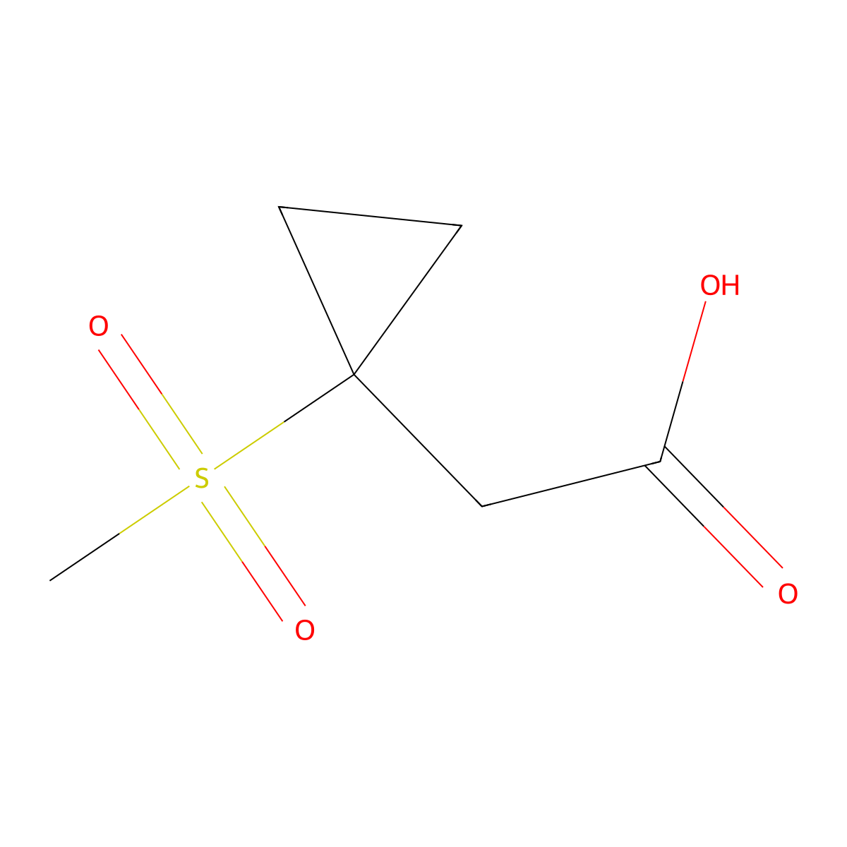 2-(1-(Methylsulfonyl)cyclopropyl)acetic acid molecular structure, CAS 1887209-88-2