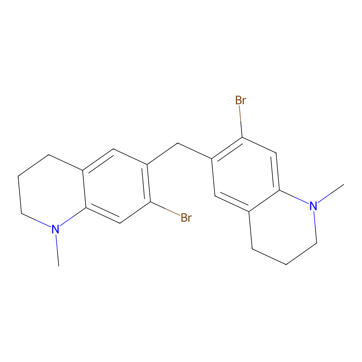 7-bromo-6-[(7-bromo-1-methyl-3,4-dihydro-2H-quinolin-6-yl)methyl]-1-methyl-3,4-dihydro-2H-quinoline molecular structure, CAS 1887216-48-9