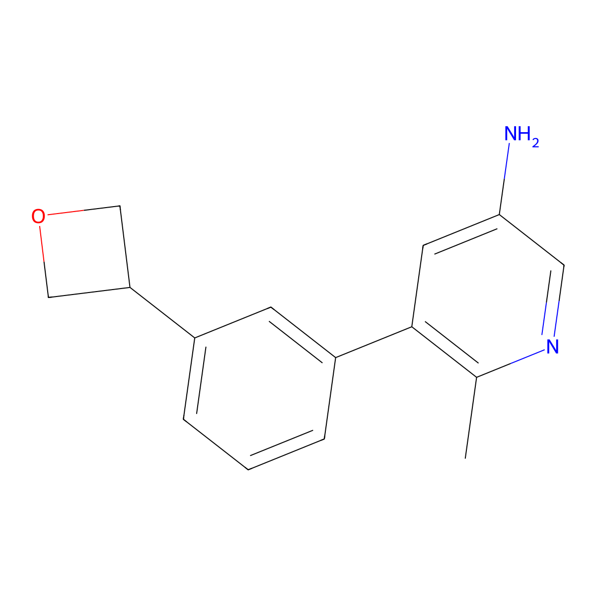 6-Methyl-5-[3-(3-oxetanyl)phenyl]-3-pyridinamine molecular structure, CAS 1887221-60-4