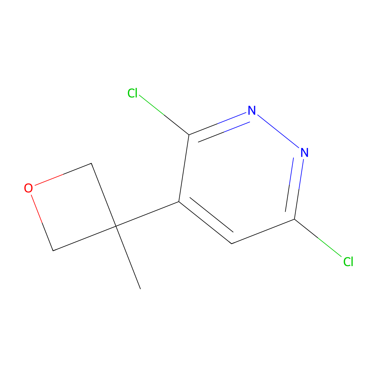 3,6-Dichloro-4-(3-methyloxetan-3-yl)pyridazine molecular structure, CAS 1887223-11-1