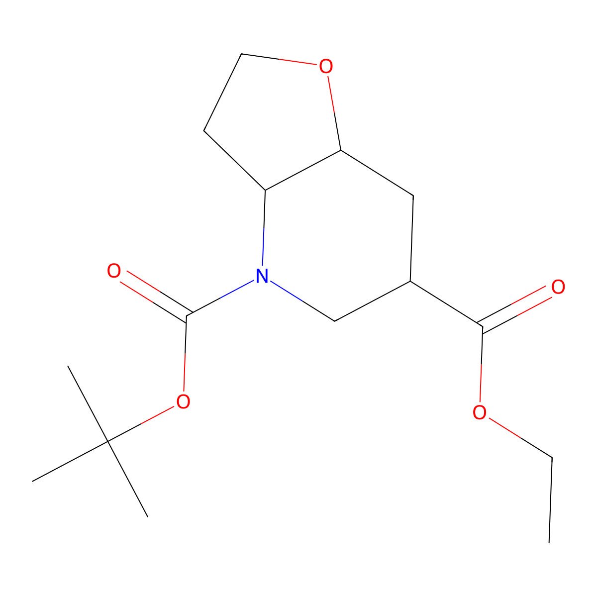 4-tert-butyl 6-ethyl hexahydrofuro[3,2-b]pyridine-4,6(2H)-dicarboxylate molecular structure, CAS 1887224-48-7