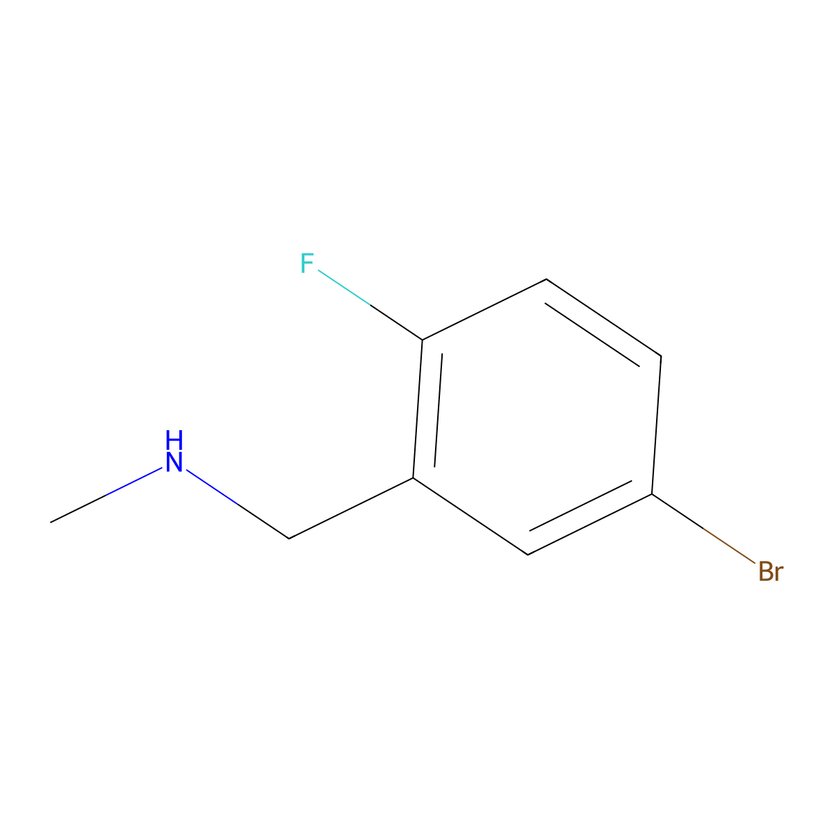 1-(5-Bromo-2-fluorophenyl)-N-methylmethanamine molecular structure, CAS 188723-97-9