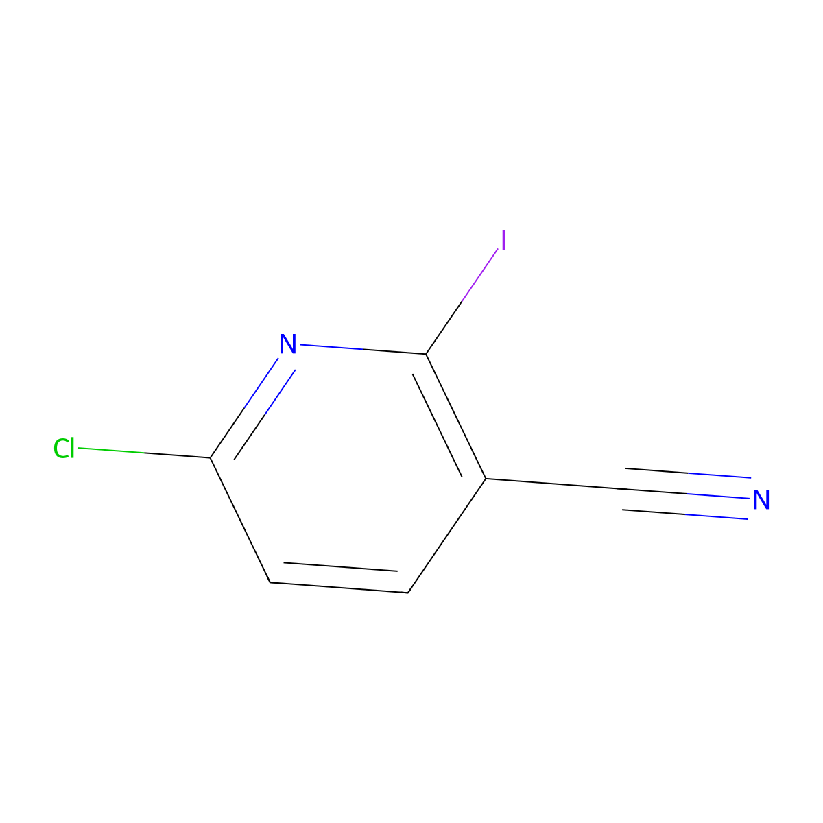 6-Chloro-2-iodonicotinonitrile molecular structure, CAS 1887237-28-6