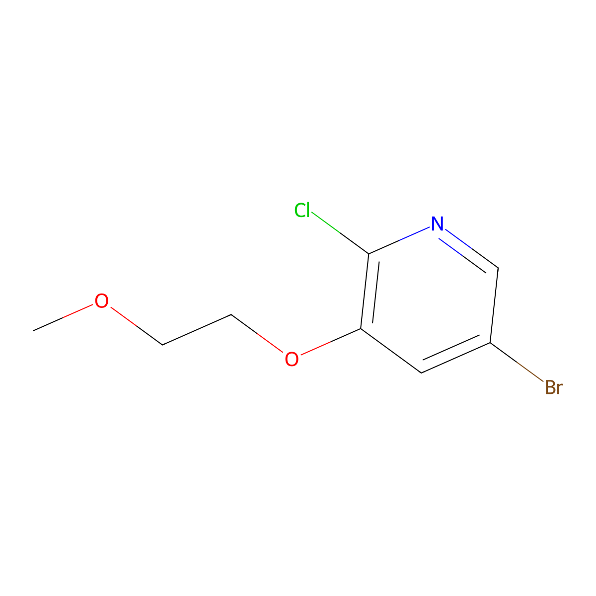 5-Bromo-2-chloro-3-(2-methoxyethoxy)pyridine molecular structure, CAS 1887246-43-6