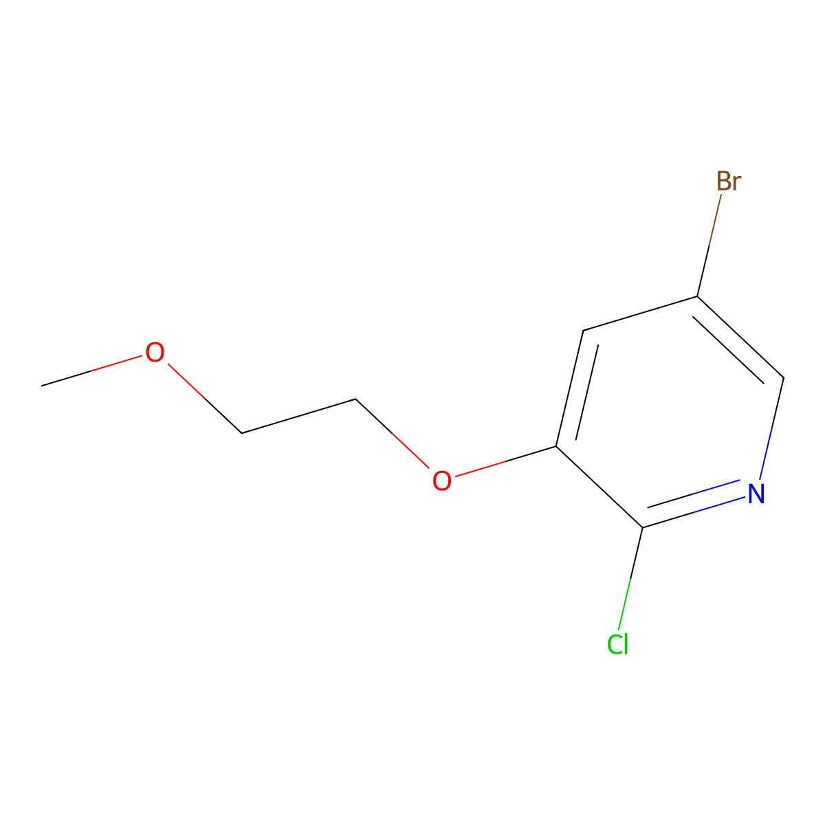 5-Bromo-2-chloro-3-(2-methoxyethoxy)pyridine molecular structure, CAS 1887246-43-6