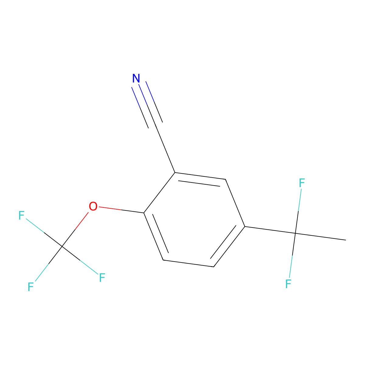 5-(1,1-Difluoroethyl)-2-(trifluoromethoxy)benzonitrile molecular structure, CAS 188726-03-6