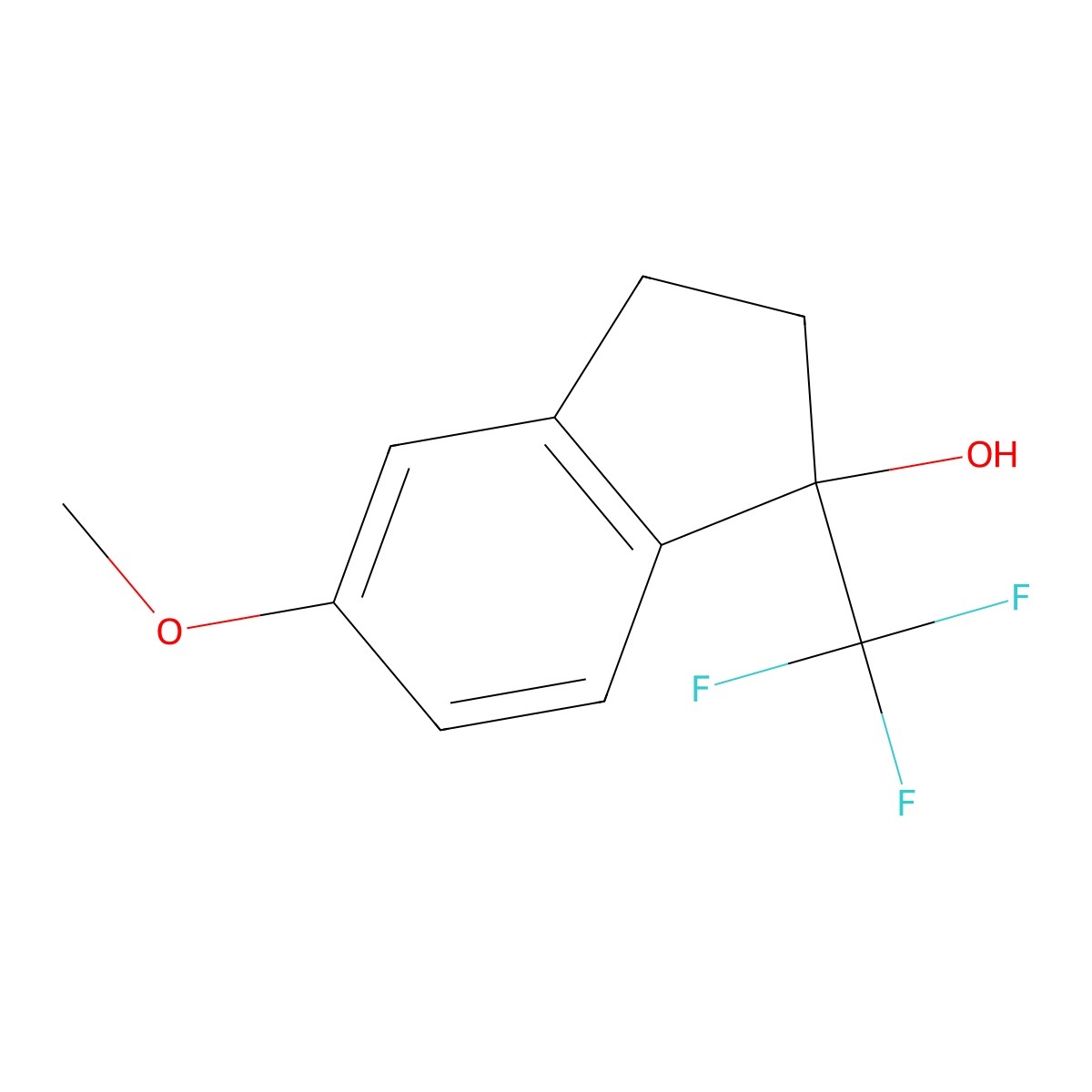 5-methoxy-1-(trifluoromethyl)-2,3-dihydro-1H-inden-1-ol molecular structure, CAS 188726-17-2