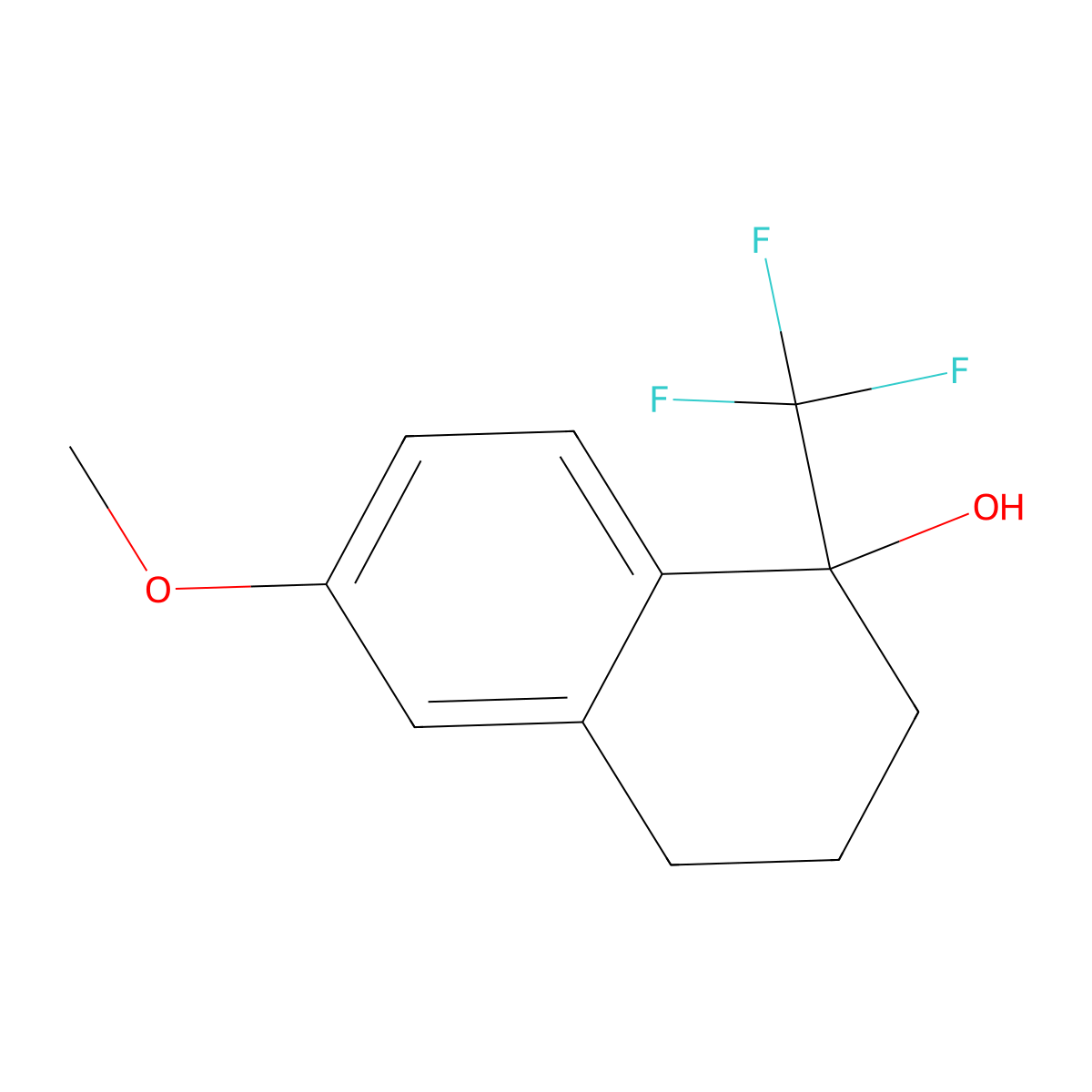 1-Hydroxy-6-methoxy-1-(trifluoromethyl)-1,2,3,4-tetrahydronaphthalene molecular structure, CAS 188726-45-6