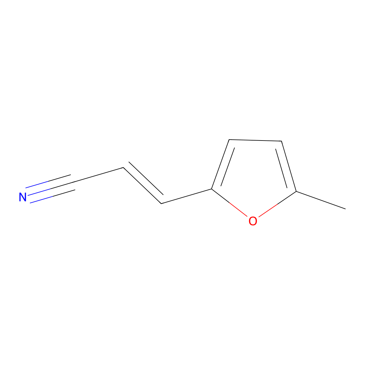 (2e)-3-(5-Methyl-2-furanyl)-2-propenenitrile molecular structure, CAS 18873-40-0