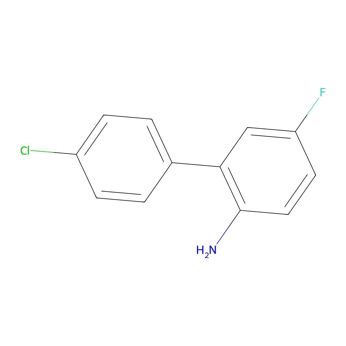 2-(4-Chlorophenyl)-4-fluoroaniline molecular structure, CAS 188731-34-2