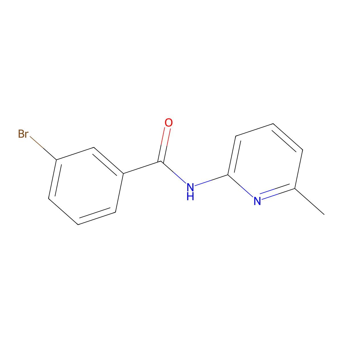 3-bromo-N-(6-methylpyridin-2-yl)benzamide molecular structure, CAS 188747-28-6
