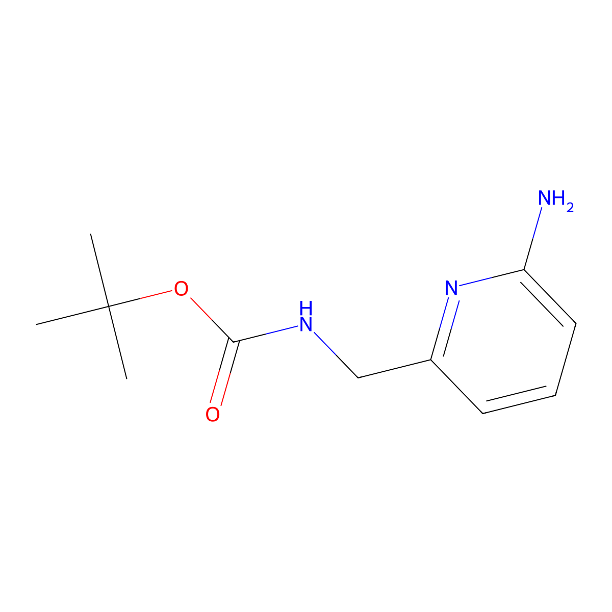 tert-butyl N-((6-aminopyridin-2-yl)methyl)carbamate molecular structure, CAS 188748-15-4