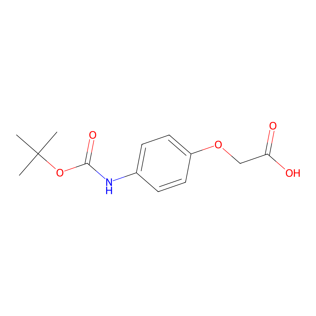 {4-[(Tert-butoxycarbonyl)amino]phenoxy}acetic acid molecular structure, CAS 188751-52-2