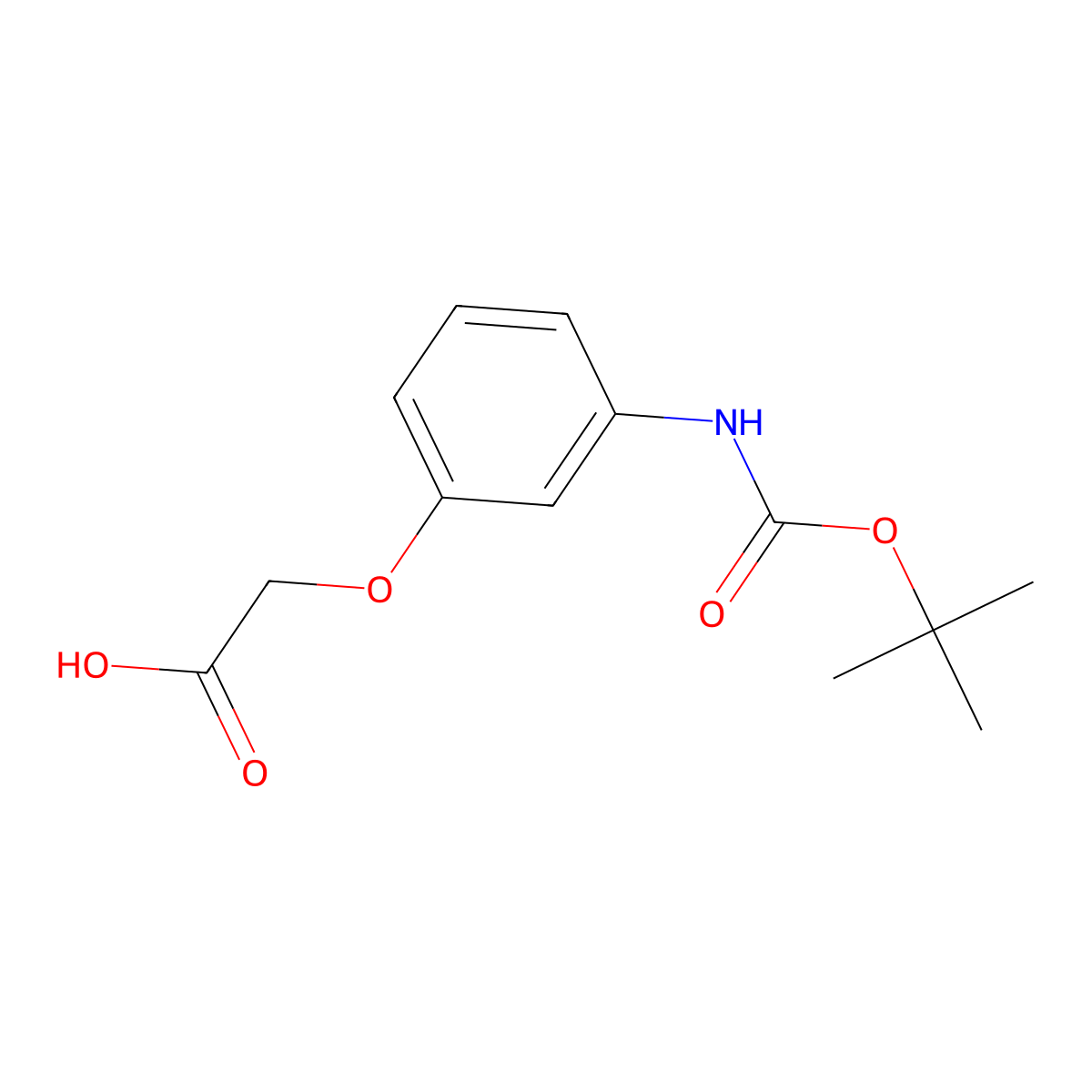 2-(3-((Tert-butoxycarbonyl)amino)phenoxy)acetic acid molecular structure, CAS 188751-53-3