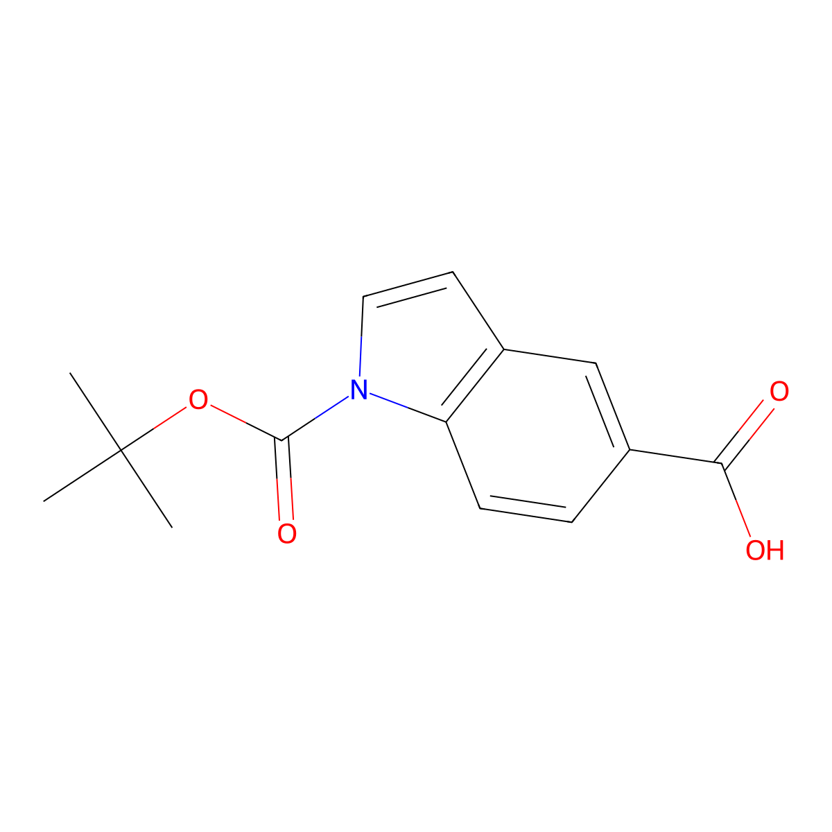 1-(tert-Butoxycarbonyl)-1H-indole-5-carboxylic acid molecular structure, CAS 188751-54-4