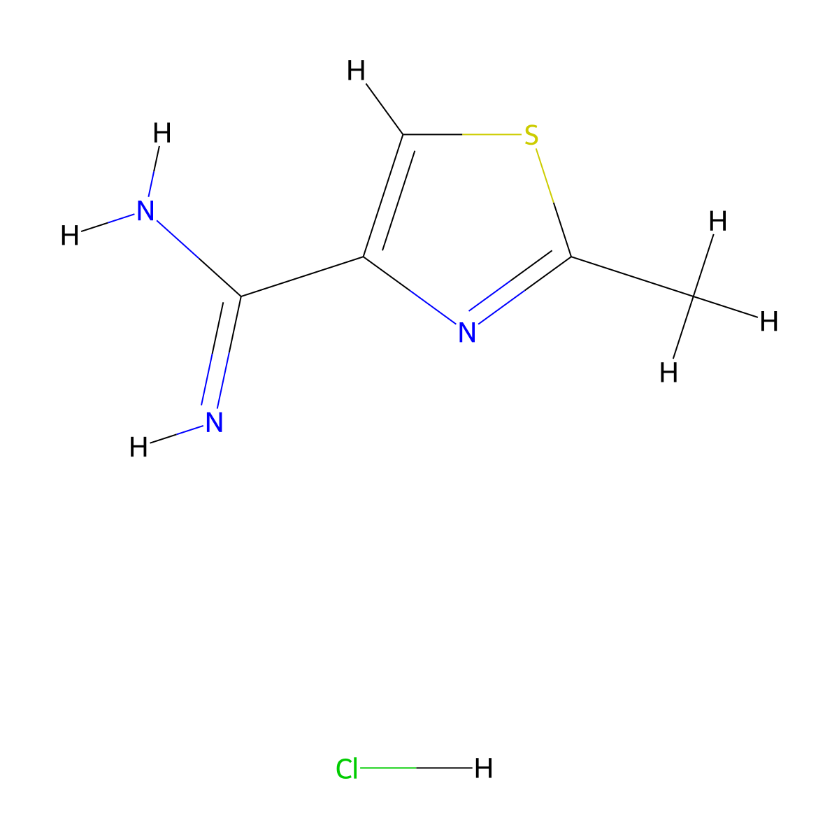 2-methyl-1,3-thiazole-4-carboximidamide Hydrochloride molecular structure, CAS 18876-82-9