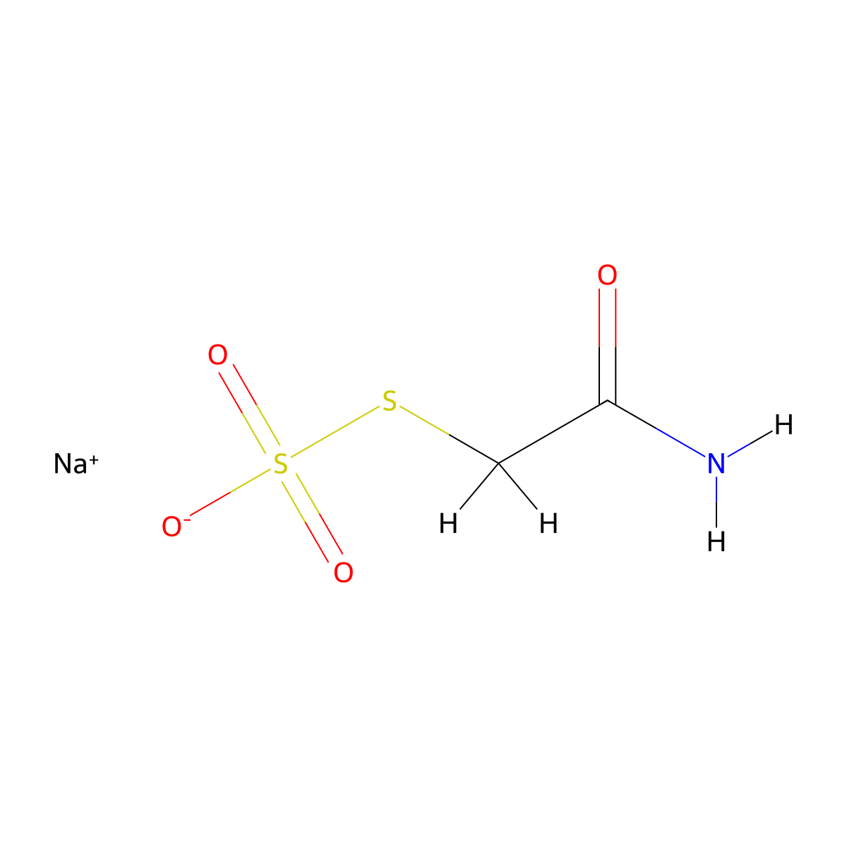 Sodium ((carbamoylmethyl)sulfanyl)sulfonate molecular structure, CAS 18877-99-1