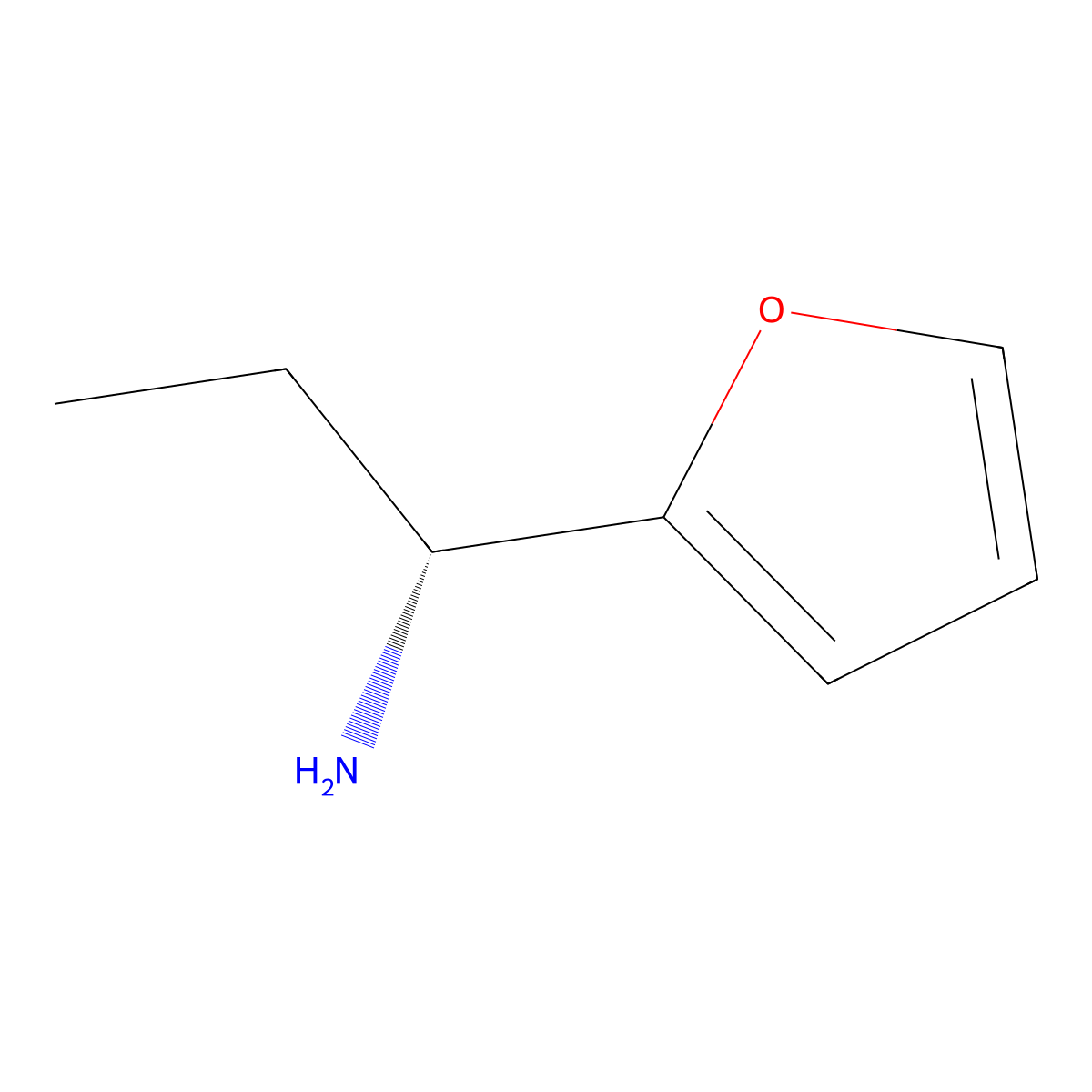2-Furanmethanamine, alpha-ethyl-, (alphaR)- molecular structure, CAS 188772-70-5
