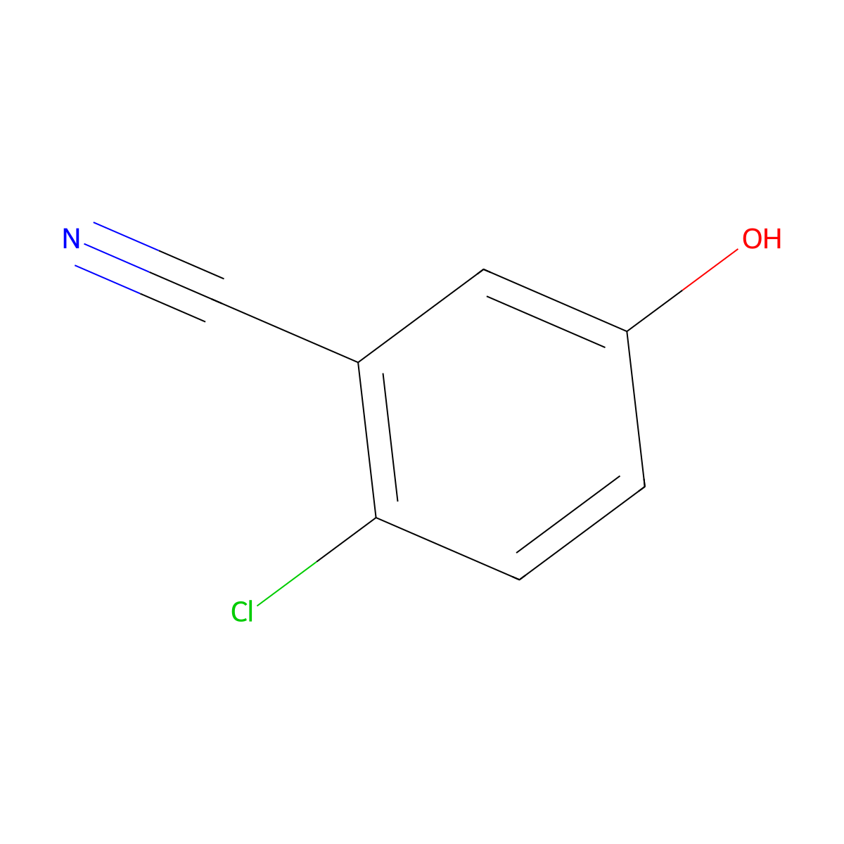 2-Chloro-5-hydroxybenzonitrile molecular structure, CAS 188774-56-3