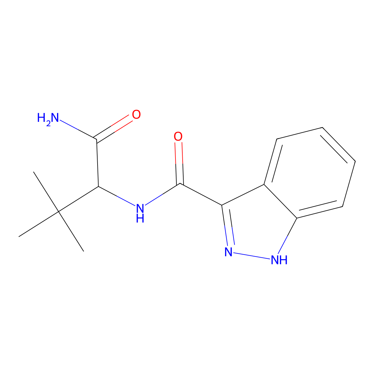 N-((1S)-1-(Aminocarbonyl)-2,2-dimethylpropyl)-1H-indazole-3-carboxamide molecular structure, CAS 1887742-42-8