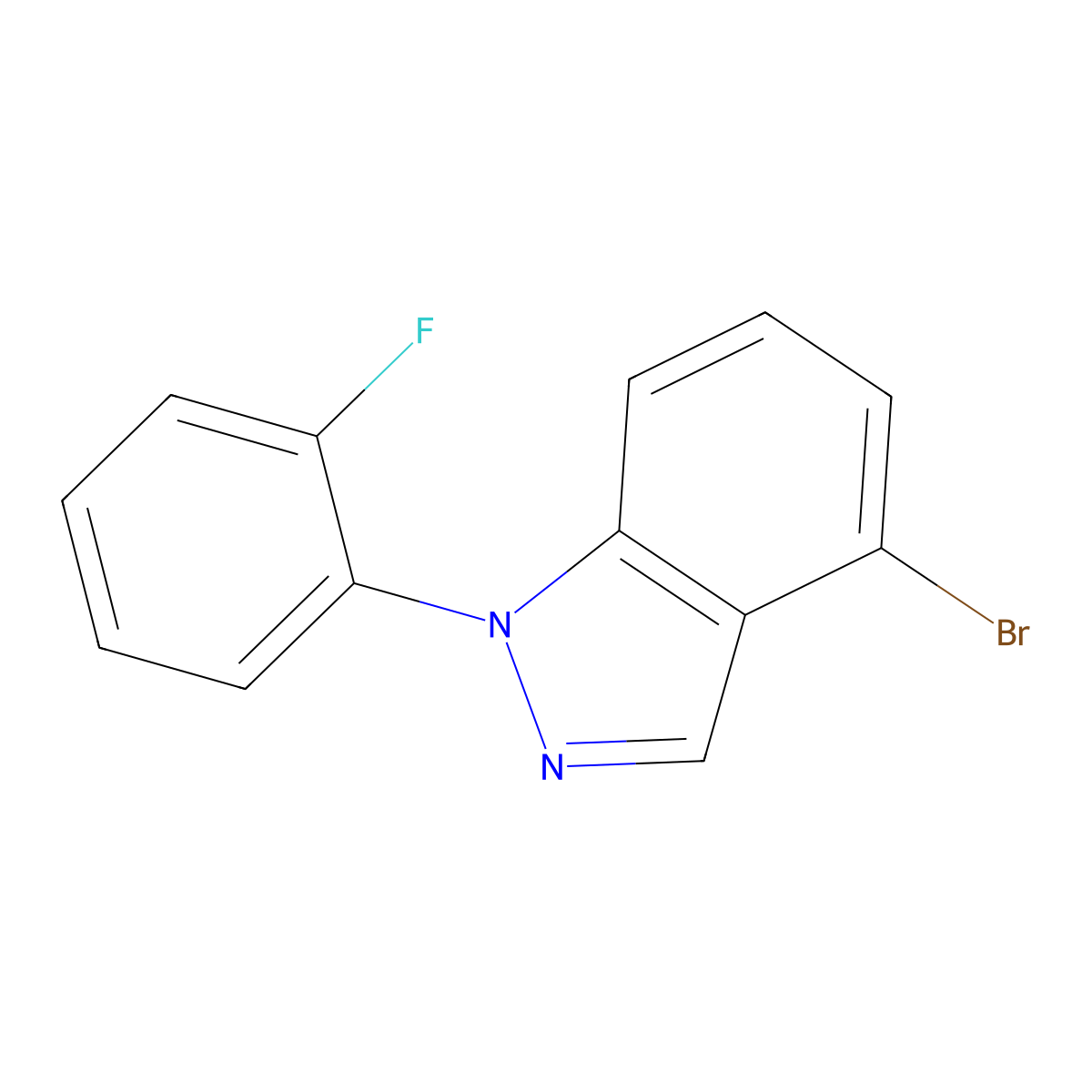 4-bromo-1-(2-fluorophenyl)-1H-indazole molecular structure, CAS 1887746-37-3