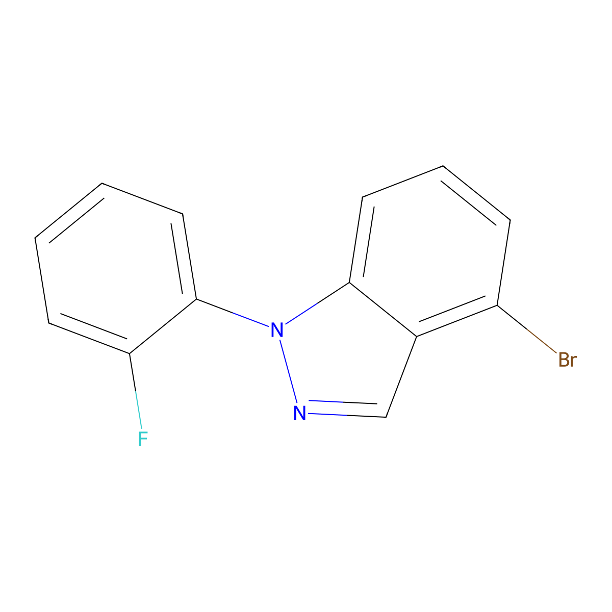 4-bromo-1-(2-fluorophenyl)-1H-indazole molecular structure, CAS 1887746-37-3
