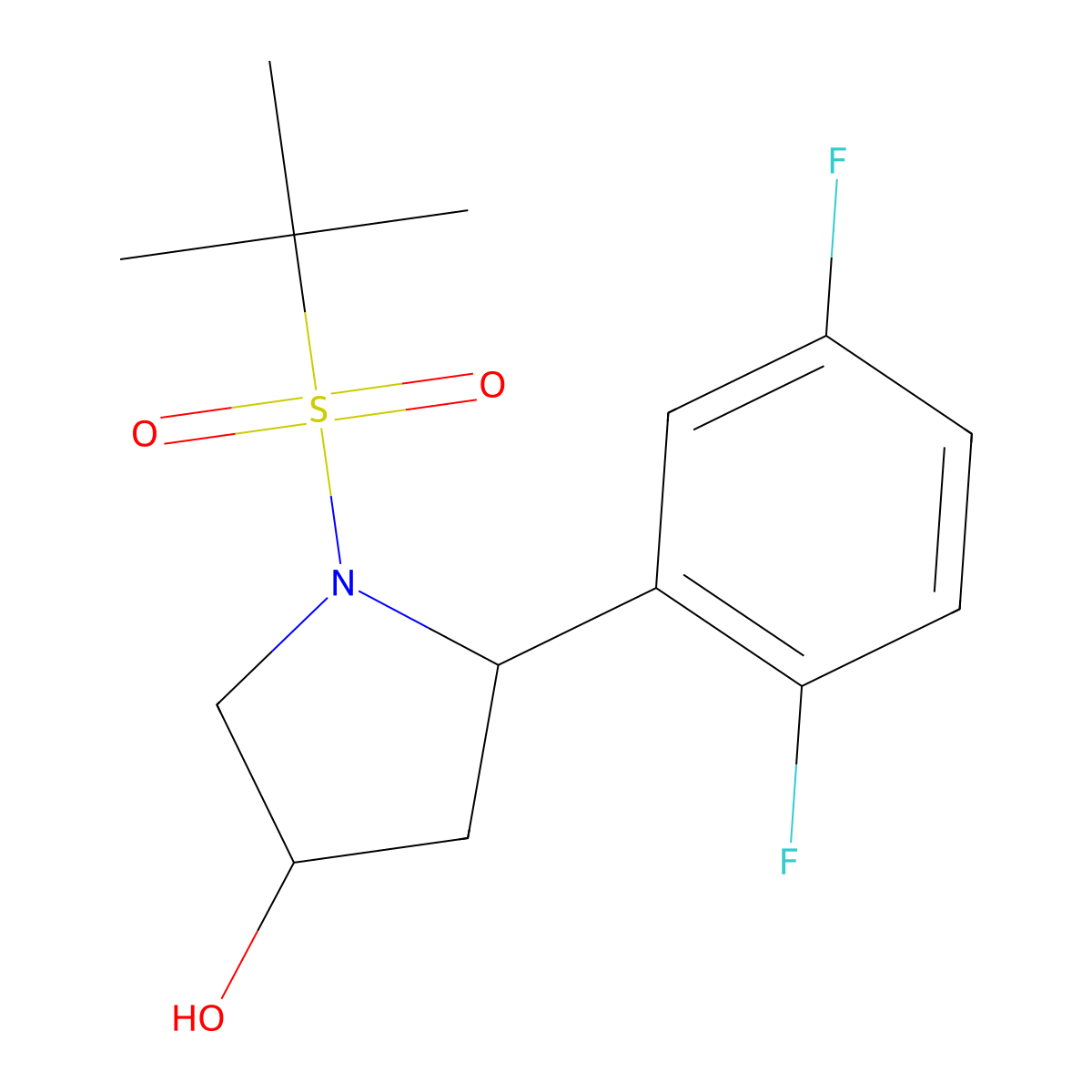 (3R,5R)-1-(tert-Butylsulfonyl)-5-(2,5-difluorophenyl)pyrrolidin-3-ol molecular structure, CAS 1887746-44-2