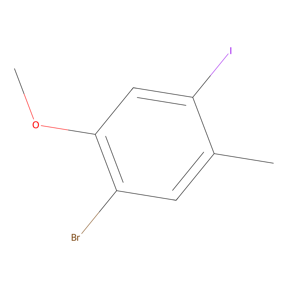 1-Bromo-4-iodo-2-methoxy-5-methylbenzene molecular structure, CAS 1887767-81-8