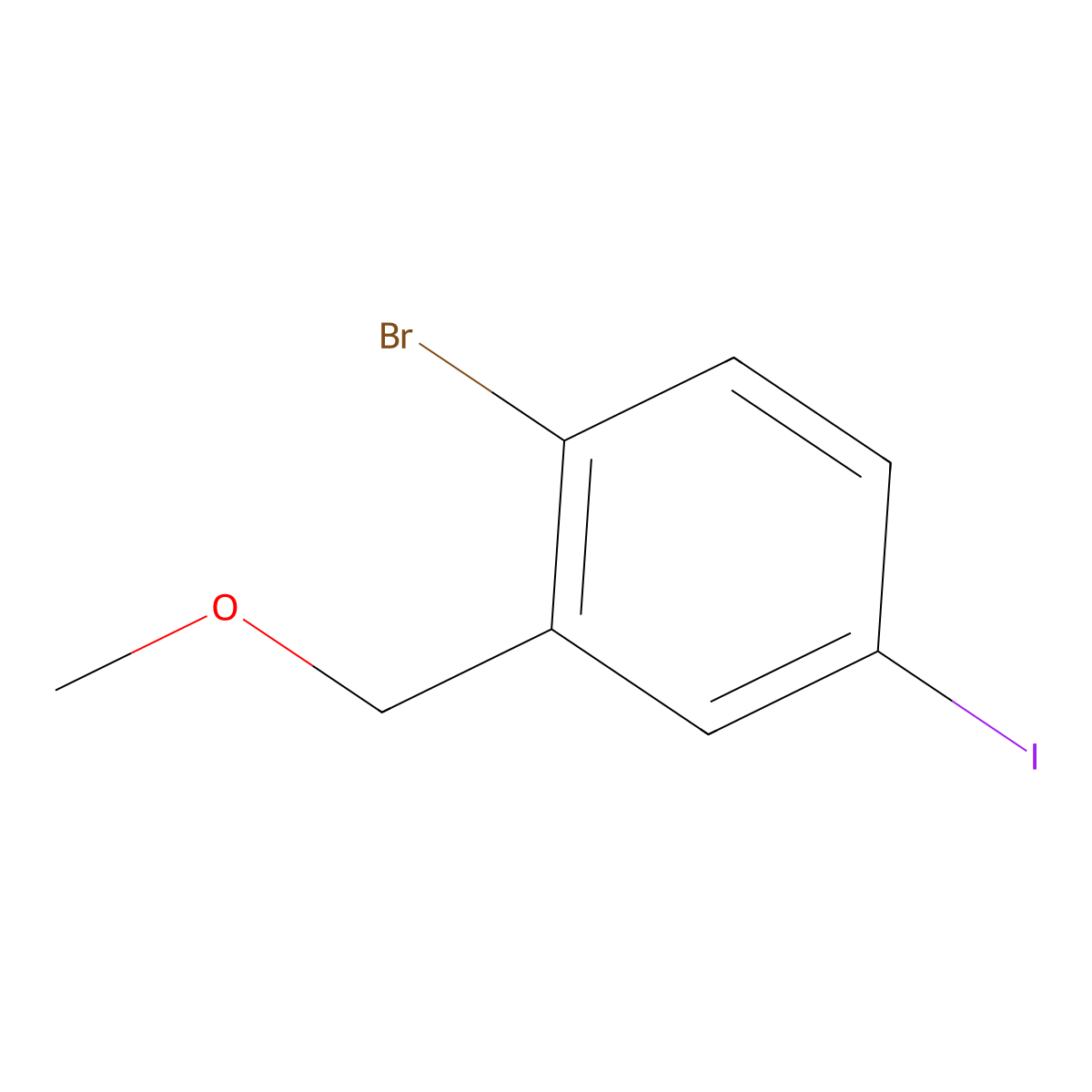 1-Bromo-4-iodo-2-(methoxymethyl)benzene molecular structure, CAS 1887767-87-4