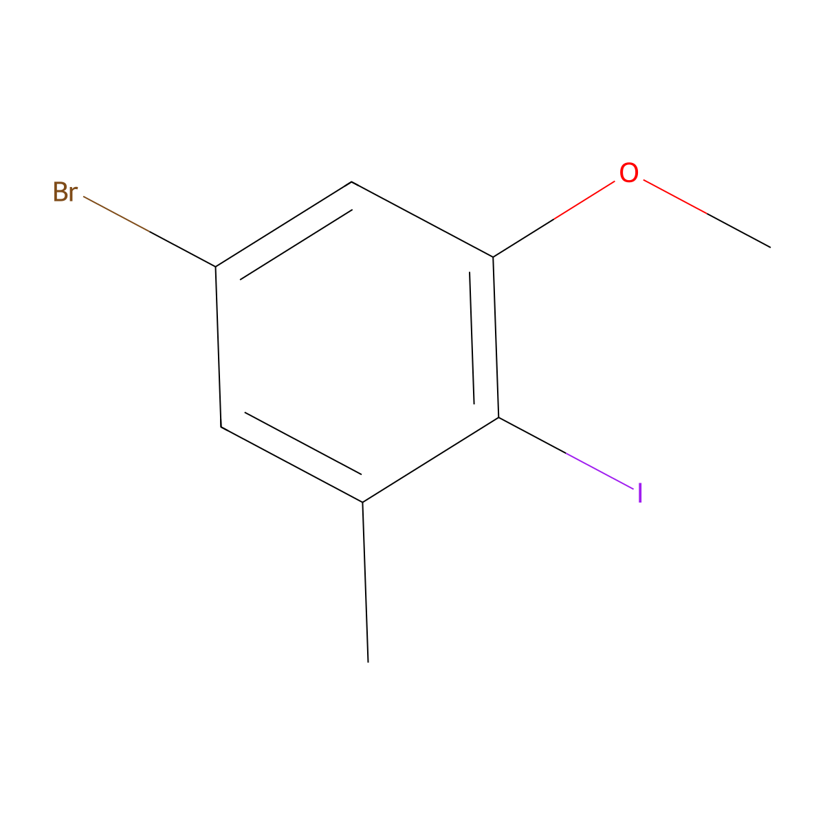 5-Bromo-2-iodo-1-methoxy-3-methylbenzene molecular structure, CAS 1887769-55-2