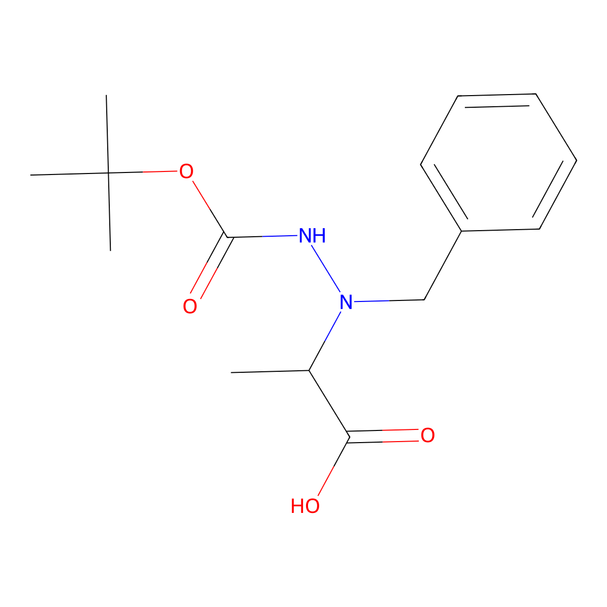 (S)-2-(1-Benzyl-2-boc-hydrazinyl)propanoic acid molecular structure, CAS 188777-45-9