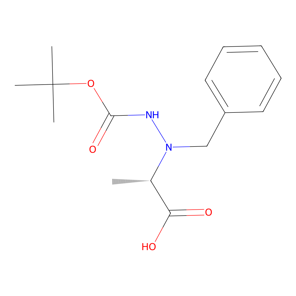 (S)-2-(1-Benzyl-2-boc-hydrazinyl)propanoic acid molecular structure, CAS 188777-45-9