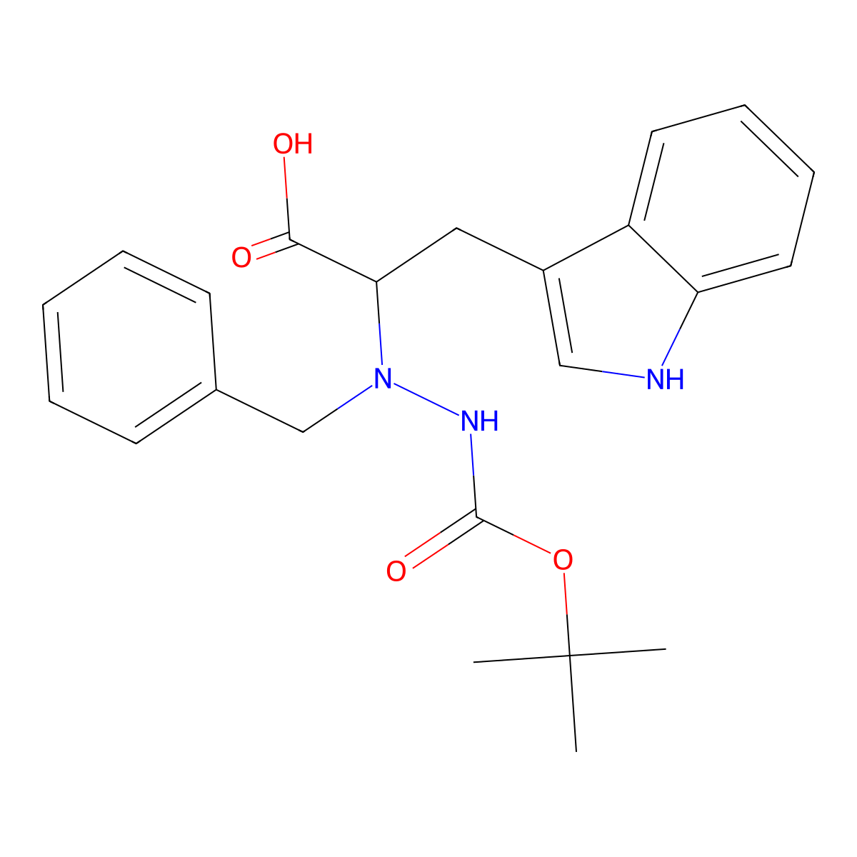 (S)-(+)-Nalpha-benzyl-nbeta-boc-L-hydrazinotryptophane molecular structure, CAS 188777-50-6