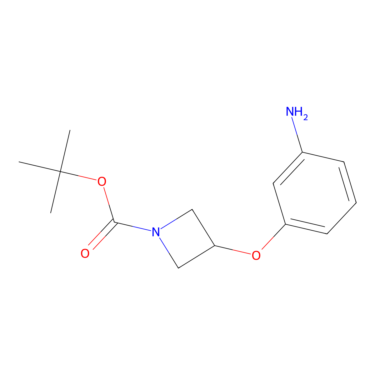 1,1-Dimethylethyl 3-(3-aminophenoxy)-1-azetidinecarboxylate molecular structure, CAS 1887791-89-0