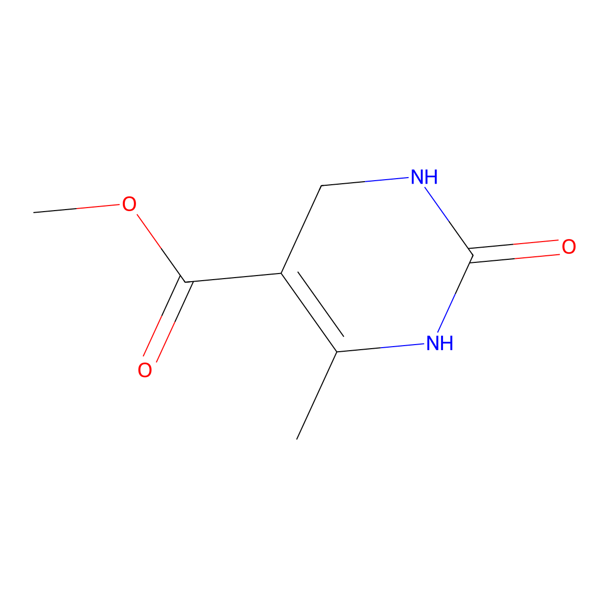 Methyl 6-methyl-2-oxo-1,2,3,4-tetrahydropyrimidine-5-carboxylate molecular structure, CAS 188780-31-6