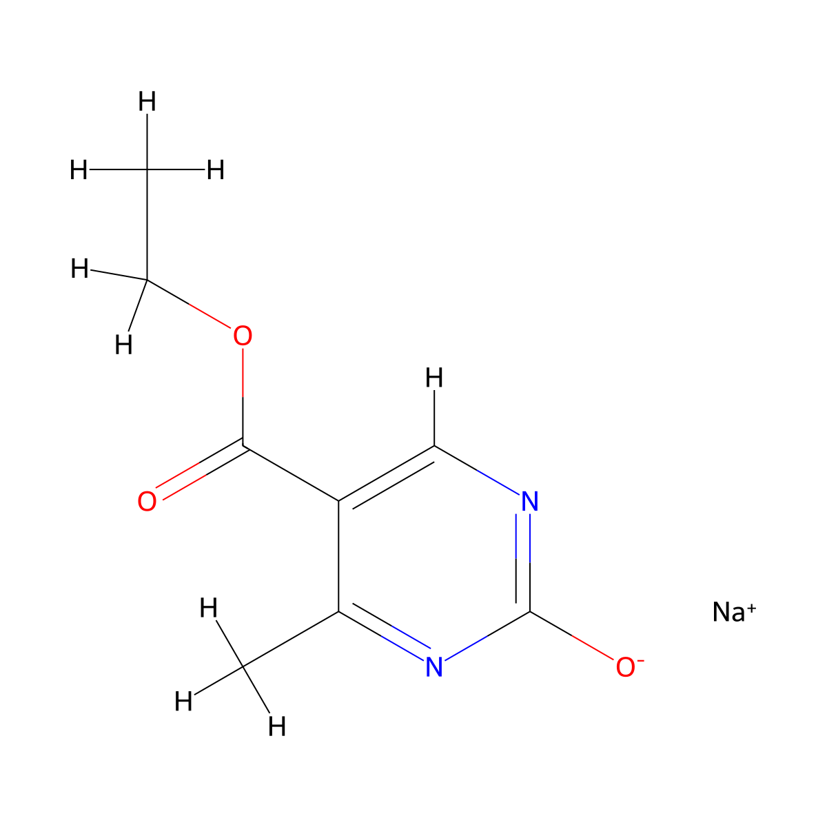 Sodium 5-ethoxycarbonyl-4-methyl-pyrimidin-2-olate molecular structure, CAS 188781-05-7
