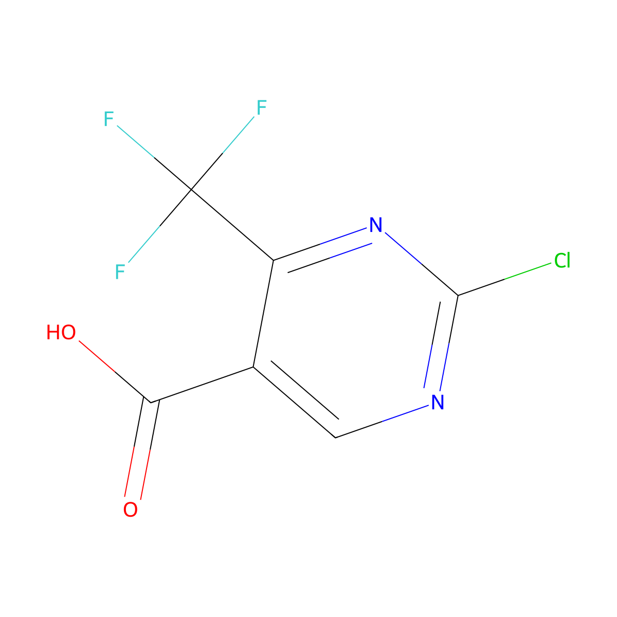 2-chloro-4-(trifluoromethyl)pyrimidine-5-carboxylic Acid molecular structure, CAS 188781-17-1